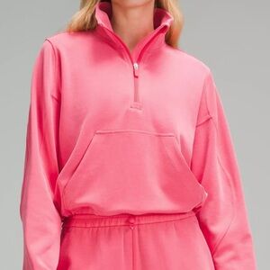 Women's Pink Half-Zip Sweatshirt cashmere